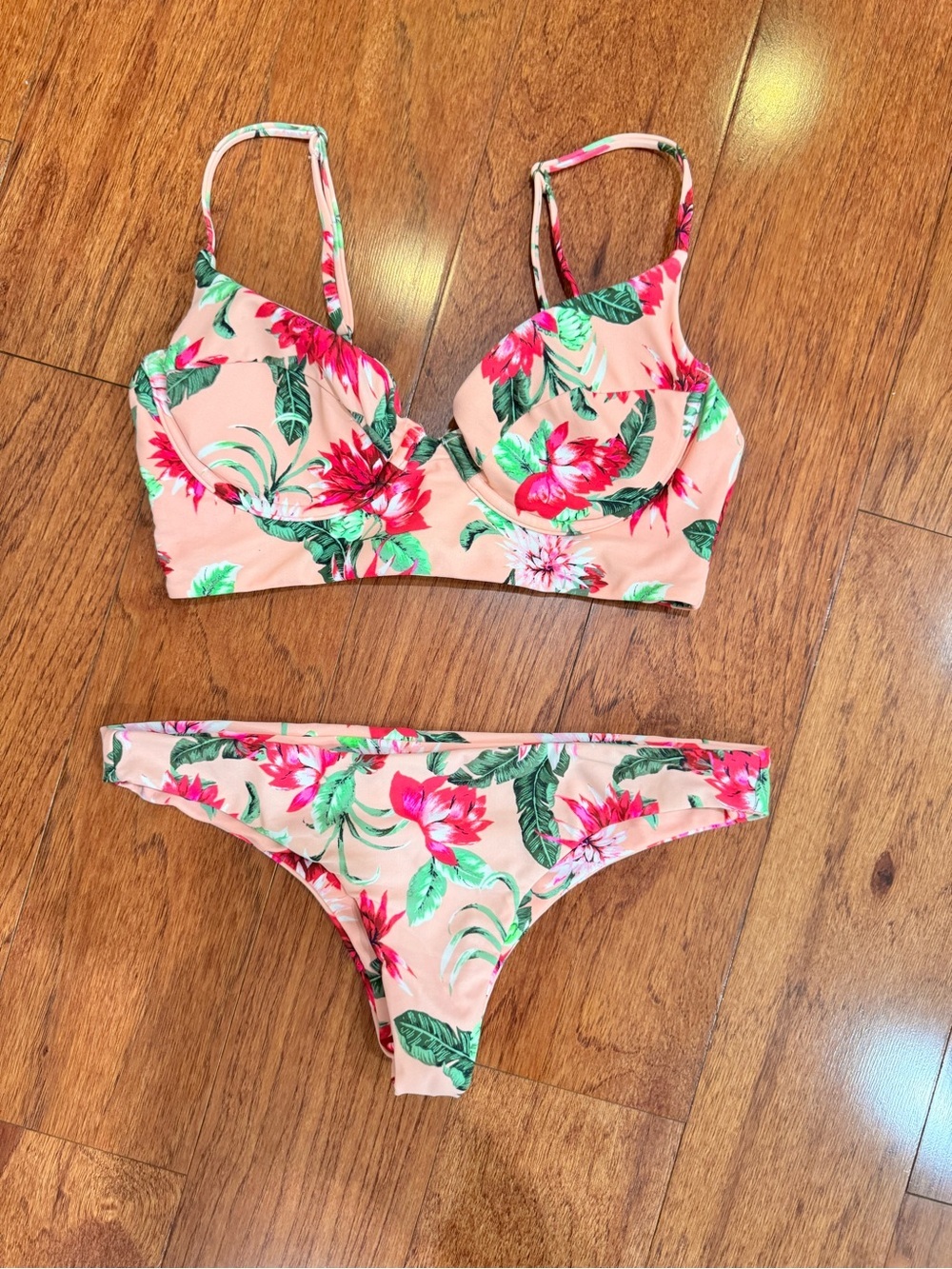 Tori Praver swimwear tropical floral bikini set size Small